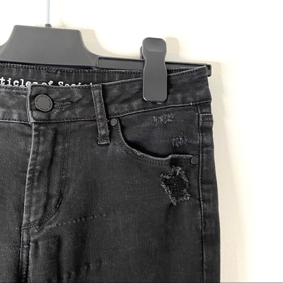 Articles Of Society Stephanie Step Hem Black Ankle Jeans - Picture 4 of 13